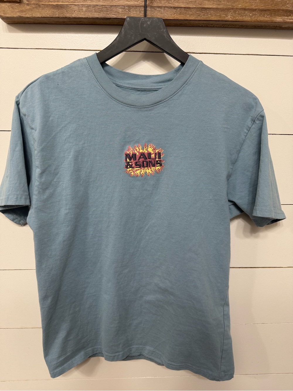 Maui and Sons Blue Tee with Flame Logo